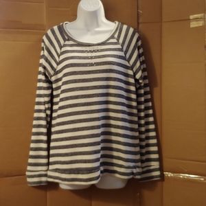 Women's Ellen Tracy Navy & White Shirt, M